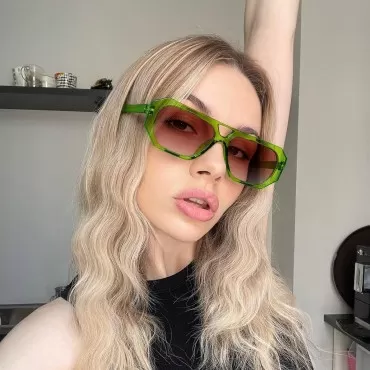 LOHO MAGICA Retro Square 70s Flat Aviator Sunglass...