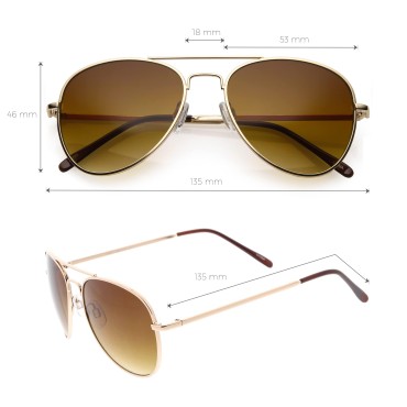 zeroUV - Aviator Sunglasses for Women, Classic Style Glasses for Small Faces 50 mm (Gold)