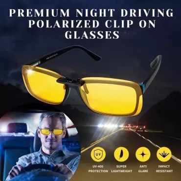 BLUE CUT Clip on Polarized Night Vision, Driving S...