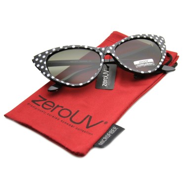 zeroUV - Women's Retro Polka Dot Oversize Cat Eye ...