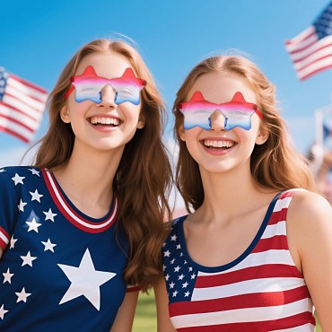 FSLLZCJY Star Sunglasses 10 Pack Rimless Star Glasses Colorful Sunglasses for Women Men Party Favors (Flag)