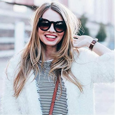 zeroUV - 70s Womens Large Oversized Retro Vintage Cat Eye Sunglasses For Women with Round Lens 48mm (Matte Black/Gree)