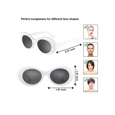 Blulu 18 Pack Retro Clout Oval Mod Thick Frame Rou...