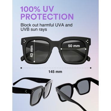 zeroUV - Oversized Fashion Retro Square Sunglasses...