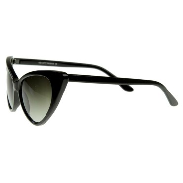 zeroUV Oversized Cat Eye Sunglasses for Women, UV400 Vintage Inspired Fashion Mod Chic High Pointed 70s Cateye Sunglasses 54mm (Black/Gradient)