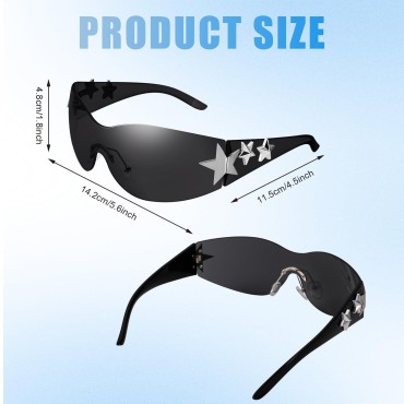 3 Pairs Y2K Sunglasses for Women Men Trendy Shield...