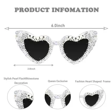 40th Birthday Glasses for Women, HELLO FORTY Sungl...