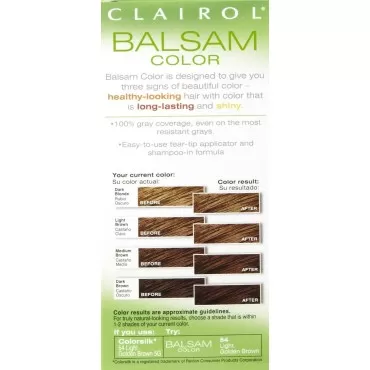 Clairol Balsam Hair Color, Light Golden Brown (54)