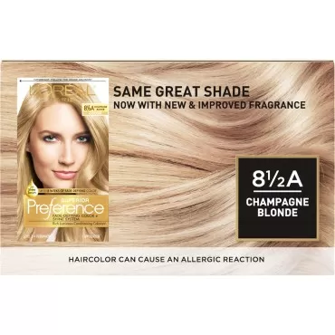 L'Oreal Paris Superior Preference Luminous Fade-Defying Permanent Hair Color, Hair Dye For Up to 9 Weeks of Radiance, Champagne Blonde 8.5A, 1 Hair Dye Kit (Pack of 3)