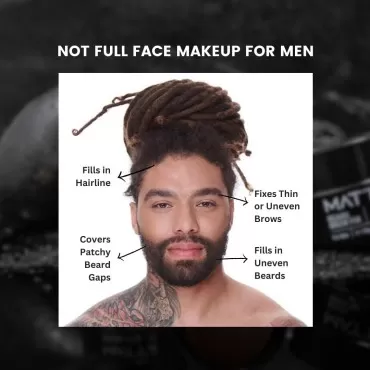 MATTR Beard Filler - Luxury - Grey Hair Coverage, Hair Filler and Growth Promoting for Patchy Beards, For Beards & Brows - Vegan Makeup - Perfect for Gym Bag or Travel - 15g (Brown)