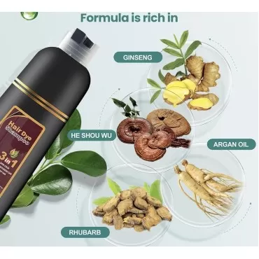 500ML Permanent Brown Hair Color Shampoo - Instant...