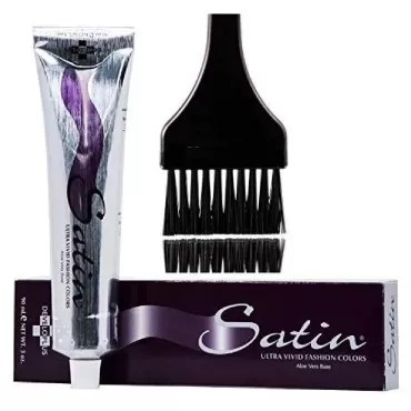 SATIN Hair Color, Developlus Ultra Vivid Fashion Colors (with Sleek Applicator Brush) ALOE VERA BASE Low Ammonia Cream Haircolor Dye (10A Ultra Light Ash Blonde)