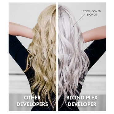 HAIR BAR NYC 40 Volume - Blond Plex Anti-Yellow Porfessional Lightening System for Charcoal Hair Bleach - Violet Developer with Plex, Reduce Brassy, Eliminates Orange Tones 33.8oz/1lt
