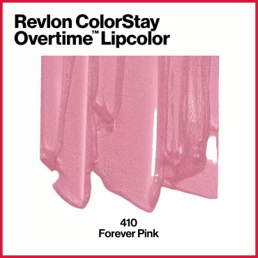 REVLON Liquid Lipstick with Clear Lip Gloss, ColorStay Face Makeup, Overtime Lipcolor, Dual Ended with Vitamin E in Pink, Forever Pink (410), 0.07 Oz