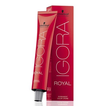 Schwarzkopf Igora Royal 5-4 Light Brown Beige Permanent Hair Color and M Hair Designs Tint Brush (Bundle 2 items)