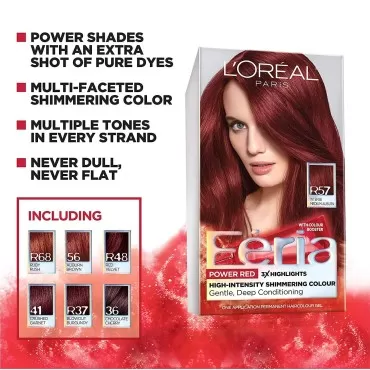L'Oreal Paris Feria Multi-Faceted Shimmering Color3x Highlights#41 Rich Mahogany Hair Color For Women 1 Application