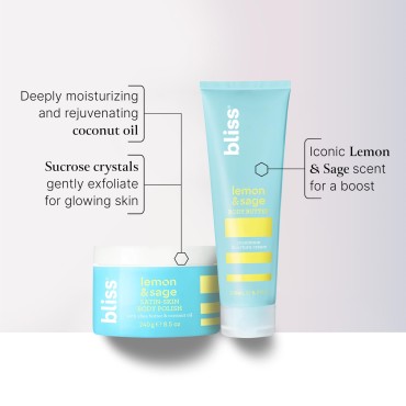 Bliss Seriously Smooth Lemon & Sage Duo: Body Butt...
