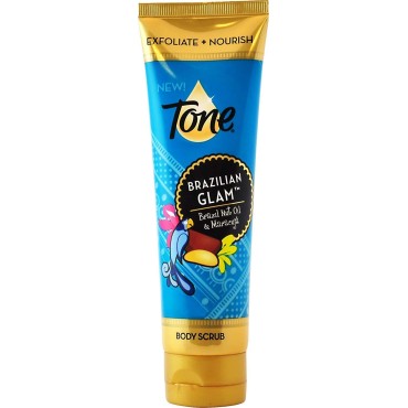 Tone Body Scrub - Brazilian Glam - Net Wt. 4.5 FL OZ (133 mL) Per Tube - Pack of 2 Tubes