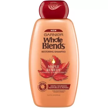 Garnier Whole Blends - Maple Remedy - Paraben Free Vegan Formula - Shampoo & Conditioner Set - Net Wt. 12.5 FL OZ (370 mL) Per Bottle - One Set