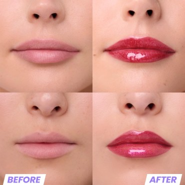 Wonderskin Lip Gloss Blading Top Gloss Red Glitter...