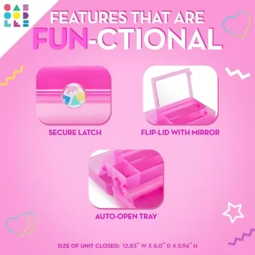 Caboodles On-The-Go Girl Makeup Box, Hot Pink Spar...