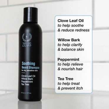ZEUS Soothing Beard Shampoo for Men, Specialized F...