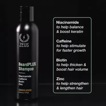 ZEUS BeardPLUS Shampoo for Men, Enhanced Beard Gro...