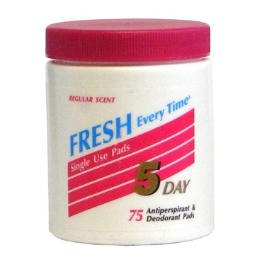 5 Day Antiperspirant and Deodorant Pads Regular 75 Ea