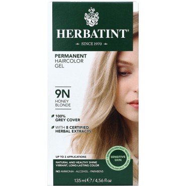 Herbatint Permanent Haircolor Gel, 9N Honey Blonde, 4.56 Ounce