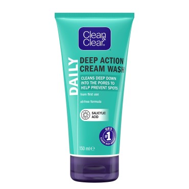 Clean & Clear Oil Free Deep Action Cream Wash (150ml)