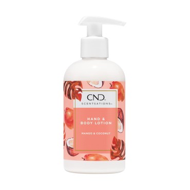 CND Scentsations Hydrating Hand & Body Lotion, Lotion for Dry Skin, Moisturizing Formula for Healthier, Softer Skin, Nice Scented, Mango & Coconut, 8.3 Fl Oz