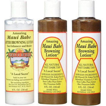 Maui Babe Tanning Pack (2 Browning Lotions 8 oz, 1...