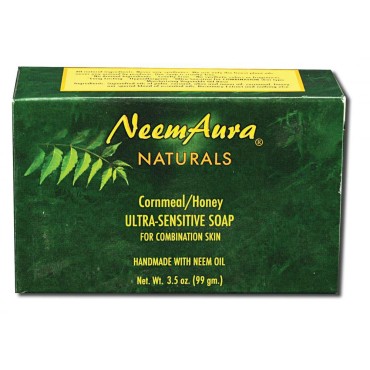 Neemaura Naturals Ultra Sensitive Soap, Cornmeal And Honey, 3.5 oz (99 g)