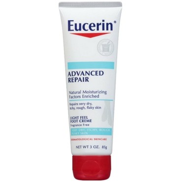 Eucerin Advanced Repair Light Feel Foot Creme, 3 oz