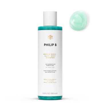 PHILIP B Nordic Wood Hair + Body Shampoo 11.8 oz. (350 ml) | Purifying Hair and Body Shampoo that Lathers Up Luxuriously
