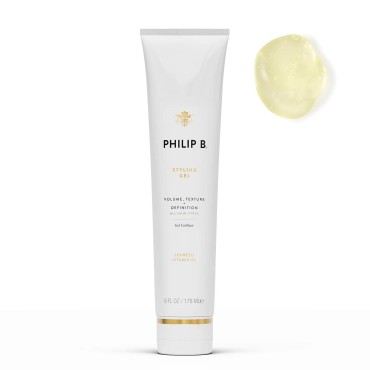 PHILIP B Styling Gel 6 oz. (178 ml) | Soft-Hold Hair Gel Enhances Body and Texture for Definition and Curl