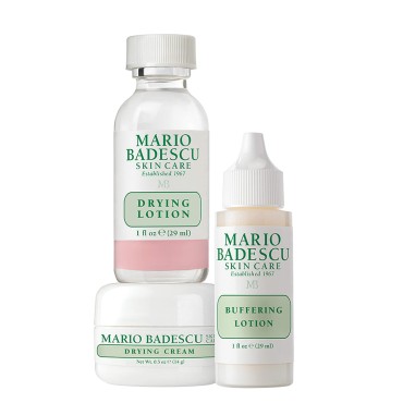 Mario Badescu Acne Repair Kit with Drying Lotion, Buffering Lotion & Drying Cream | Skin Care Set Ideal for Combination or Oily Face for Healthy, Clear Complexion