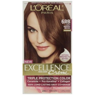 Excellence Creme Triple Protection Color - 6RB Light Reddish Brown - Warmer by LOreal Paris for Unis