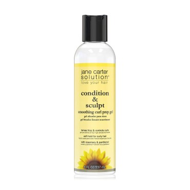 JANE CARTER SOLUTION Condition & Sculpt Smoothing Curl Prep Gel (8oz) - Soft Hold, Smoothing, Moisturizing