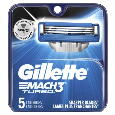 Gillette Mach3 Trubo Men's Razor Blade Refills, 5 ...