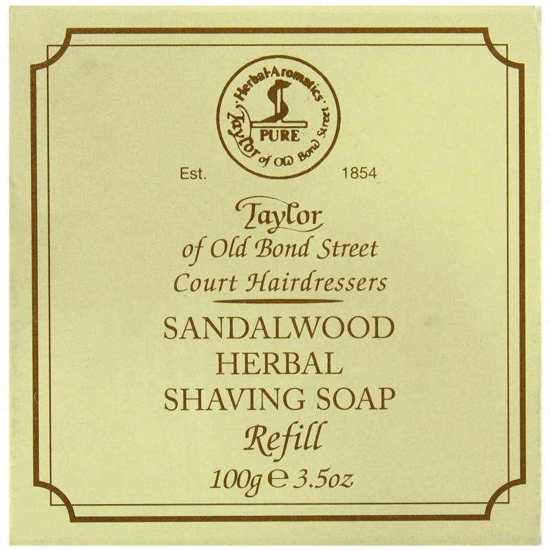 Taylor of Old Bond Street Sandalwood Hard Shaving Soap Refill, 3.5-Ounce, (01051)