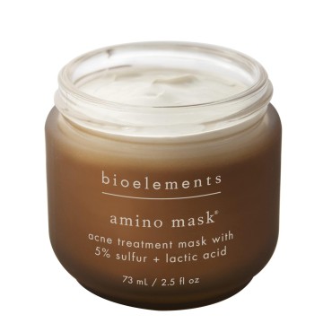 Bioelements Amino Mask - 2.5 fl oz - 5% Sulfur Mask with Lactic Acid to Treat Acne & Heal Skin - Vegan, Gluten Free - Never Tested on Animals