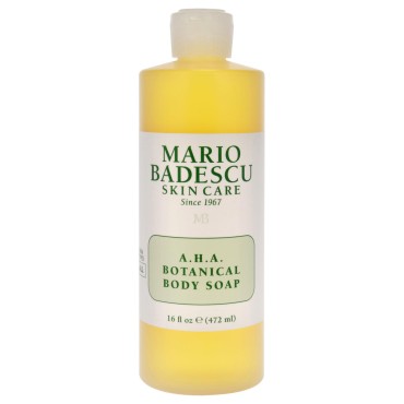 Mario Badescu AHA Botanical Body Wash Moisturizing, Clarifying and Gentle Exfoliating Body Wash for Brighter, Softer and Smoother Skin | Body Soap Infused with Glycolic Acid & Fruit Enzymes | 16 Fl Oz