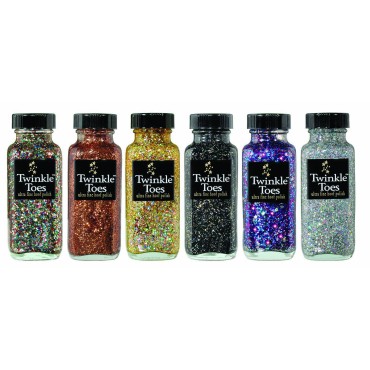 Twinkle Glitter Products Toes Hoof Polish, Rainbow Stars, 4oz