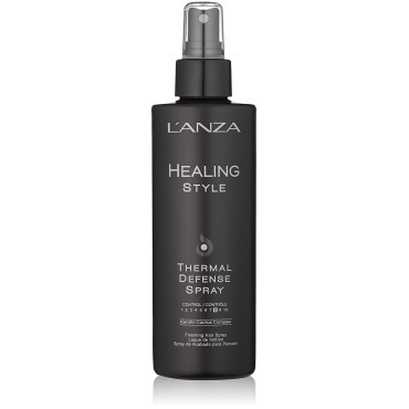 L'ANZA Healing Style Thermal Defense Spray with Strong Hold Effect, Eliminates Frizz, Detangles and Boosts Hair's Shine, With UV and Heat Protection to Prevent Sun and Styling Damage (6.8 Fl Oz)