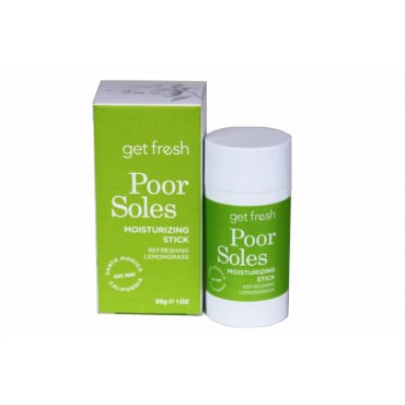 Get Fresh Poor Soles - Deeply Moisturizing Stick for Feet, Knees, and Elbows to Heal and Soften Dry Skin, with Shea Butter, Avocado Oil, and Lemongrass, 28g