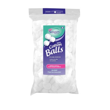Swisspers Multi Care Cotton Balls, Triple Size, 200 Count, 4.75-Ounce (Pack of 24)