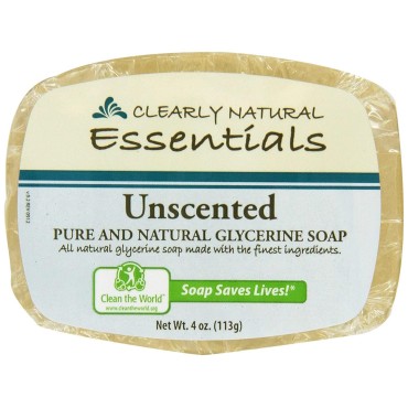 Clearly Natural Glycerin Bar Soap, Unscented,4 Ounce (Pack of 6)