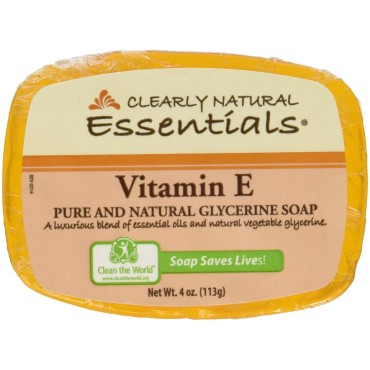 CLEARLY NATURAL BAR SOAP,GLYCERINE,VIT E, 4 OZ, 6 pack