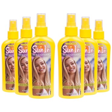 Sun-In with Lemon, Spray-In Hair Lightener, 4.7 Ounce (Pack of 6)